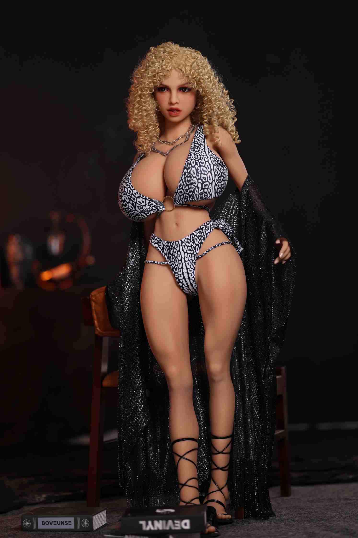 135cm/53in & 140cm/55in & 148cm/58in & 157cm/62in & 161cm/63in TPE Realistic Sex Doll With Blue & White Print Sling Top & Panties